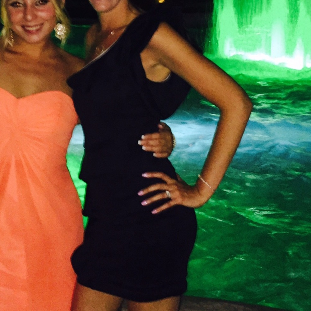 Arden B One Shoulder Peplum Dress